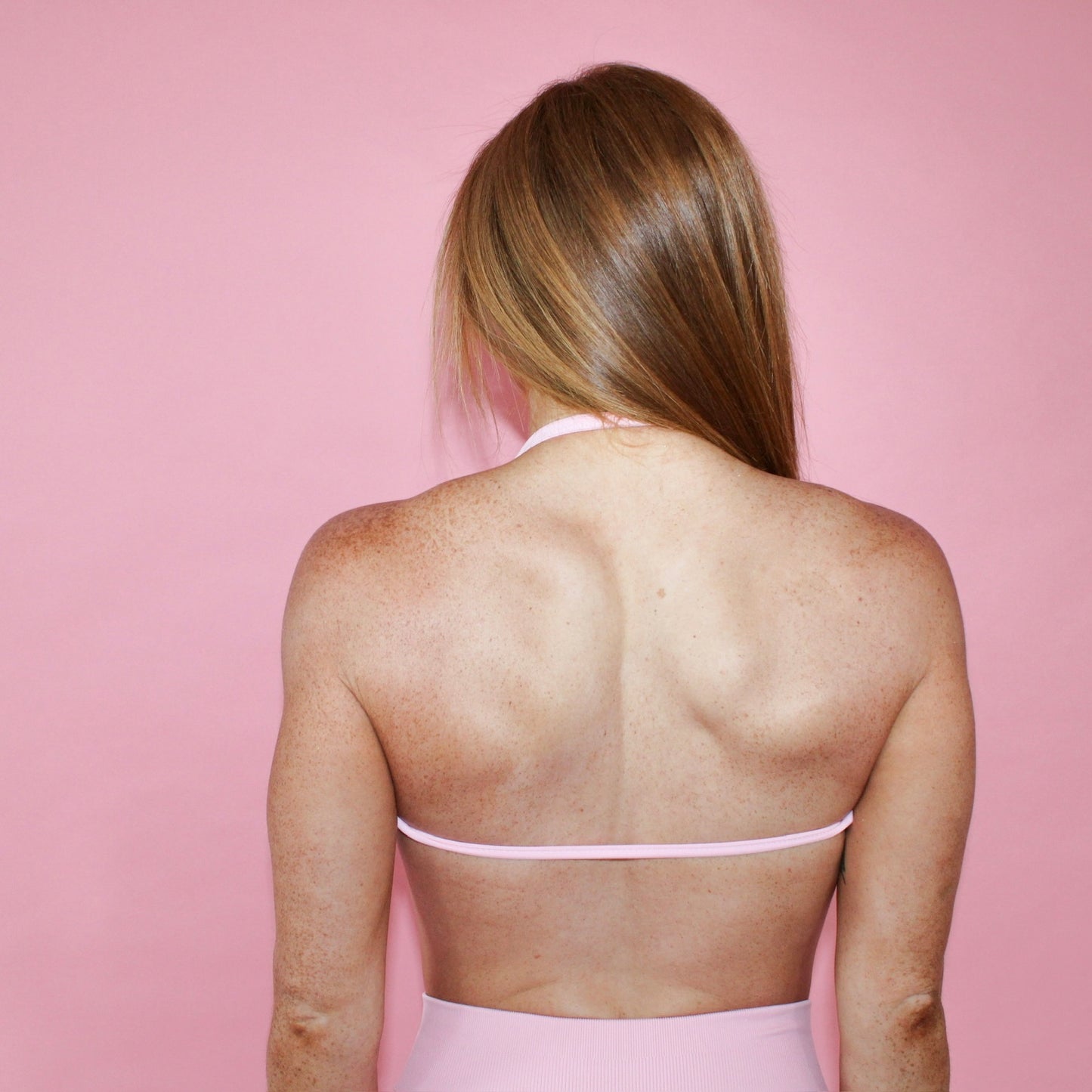 Halter Sports Bra (Light Pink)