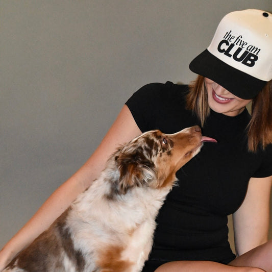 Black + Cream Vintage Hat