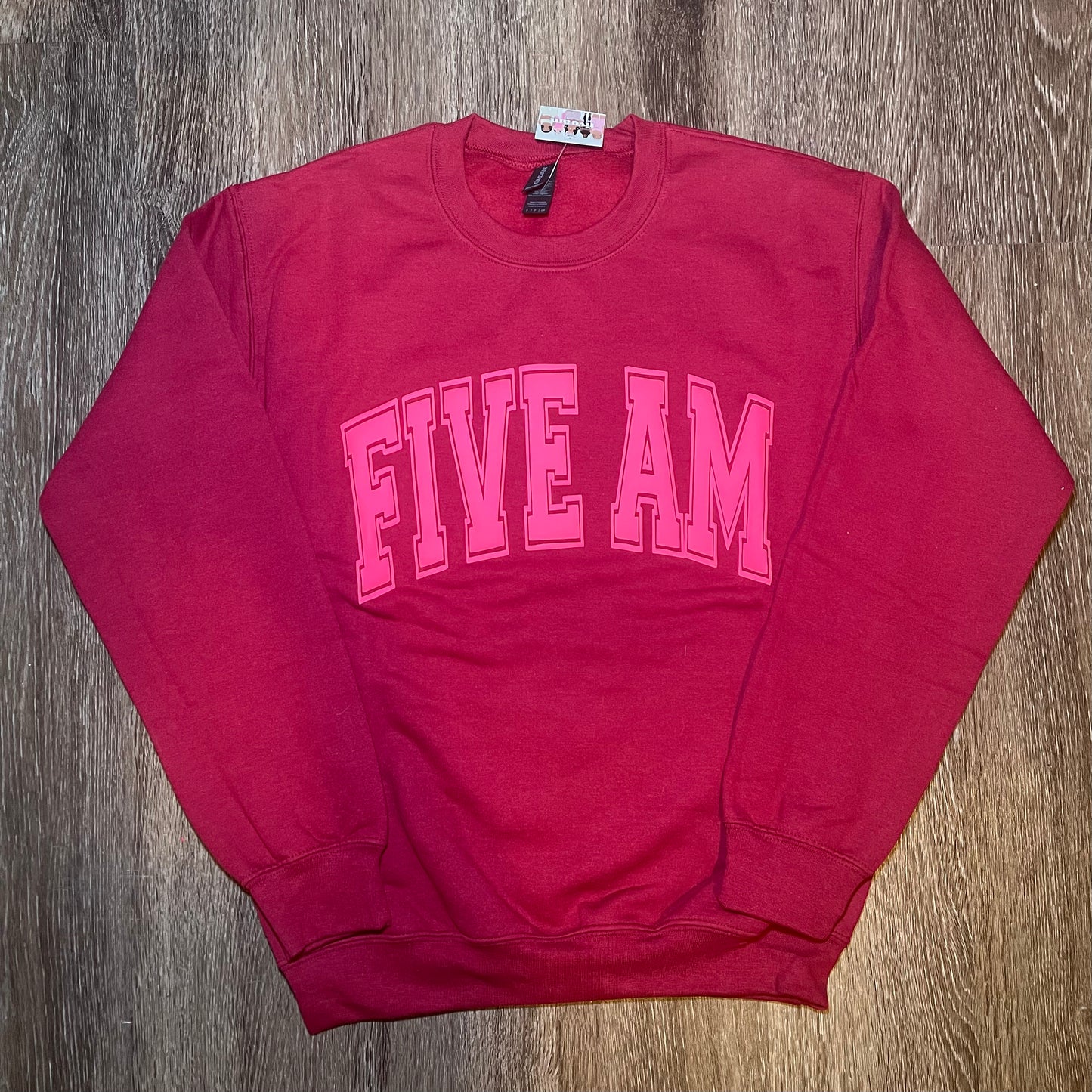 Raspberry Red Varsity Crewneck Sweatshirt