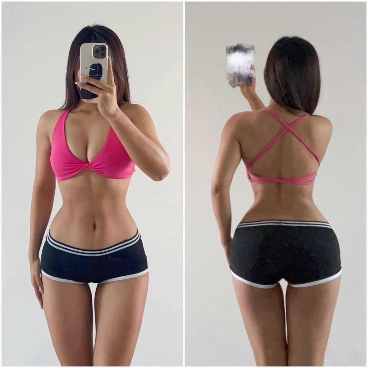 Low Cut Sports Bra (Hot Pink)