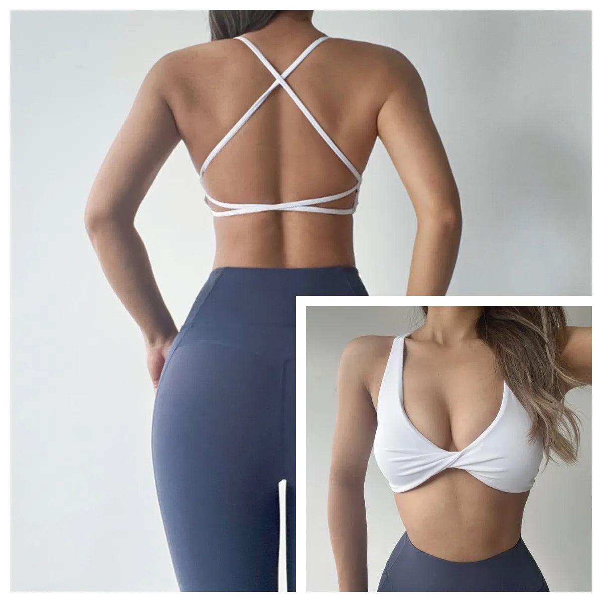 Low Cut Sports Bra (White)