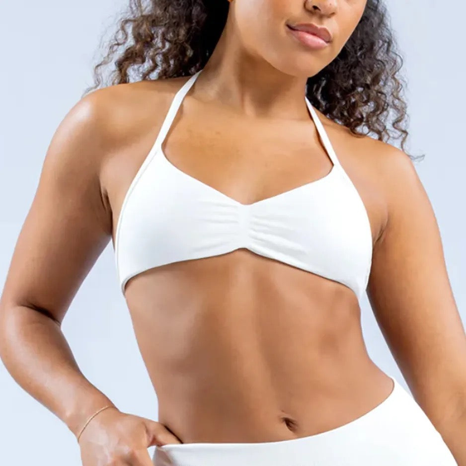 Halter Sports Bra (Cream)