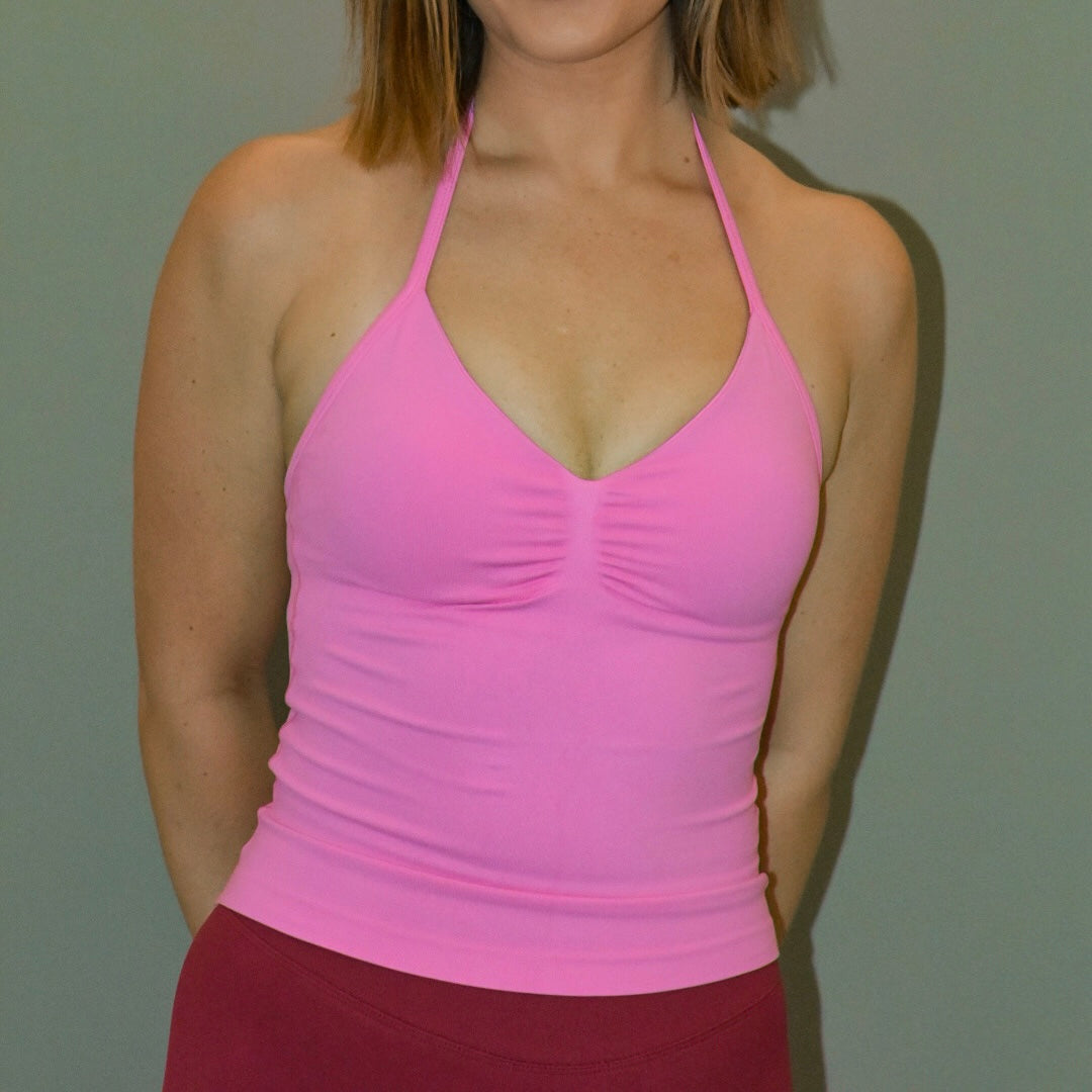 Halter Full Length Top (Flamingo Pink)