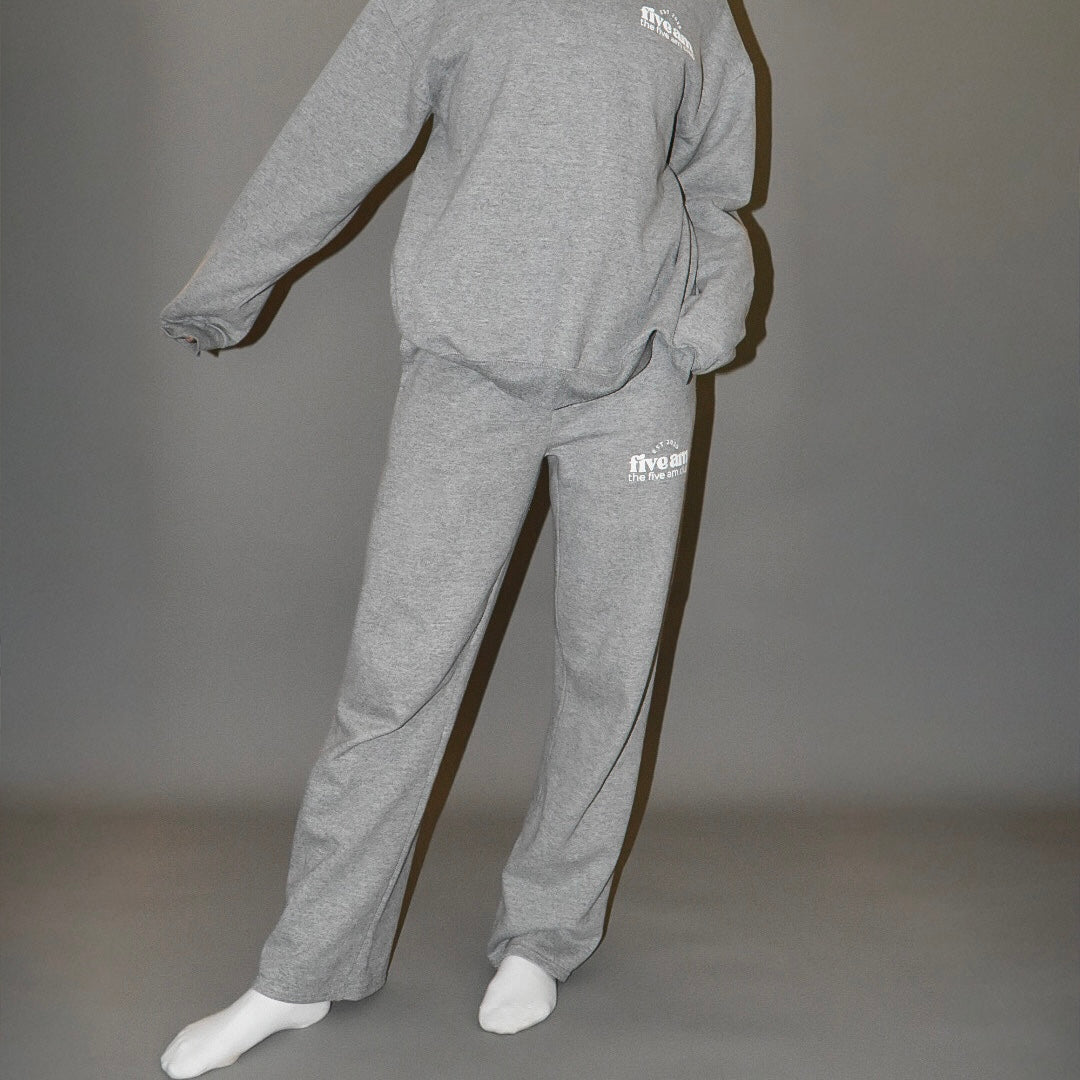 Grey Open Bottom Sweatpants