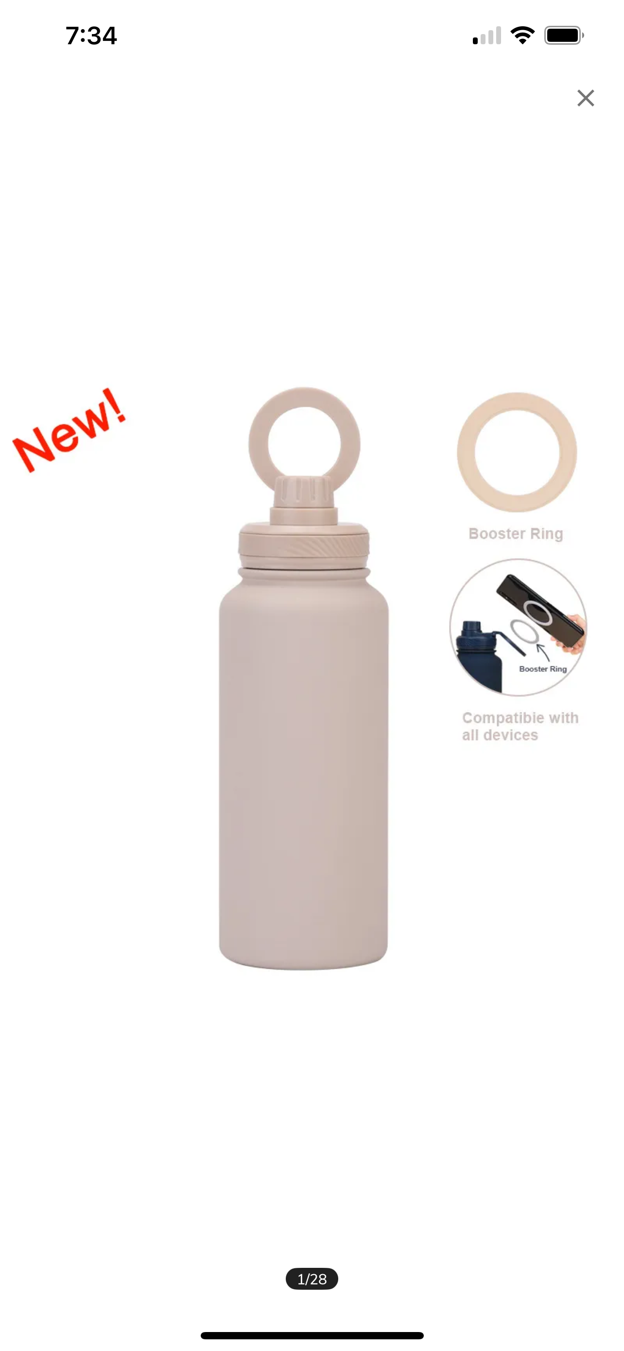 32 oz Mag Safe Water Bottle (Cream)