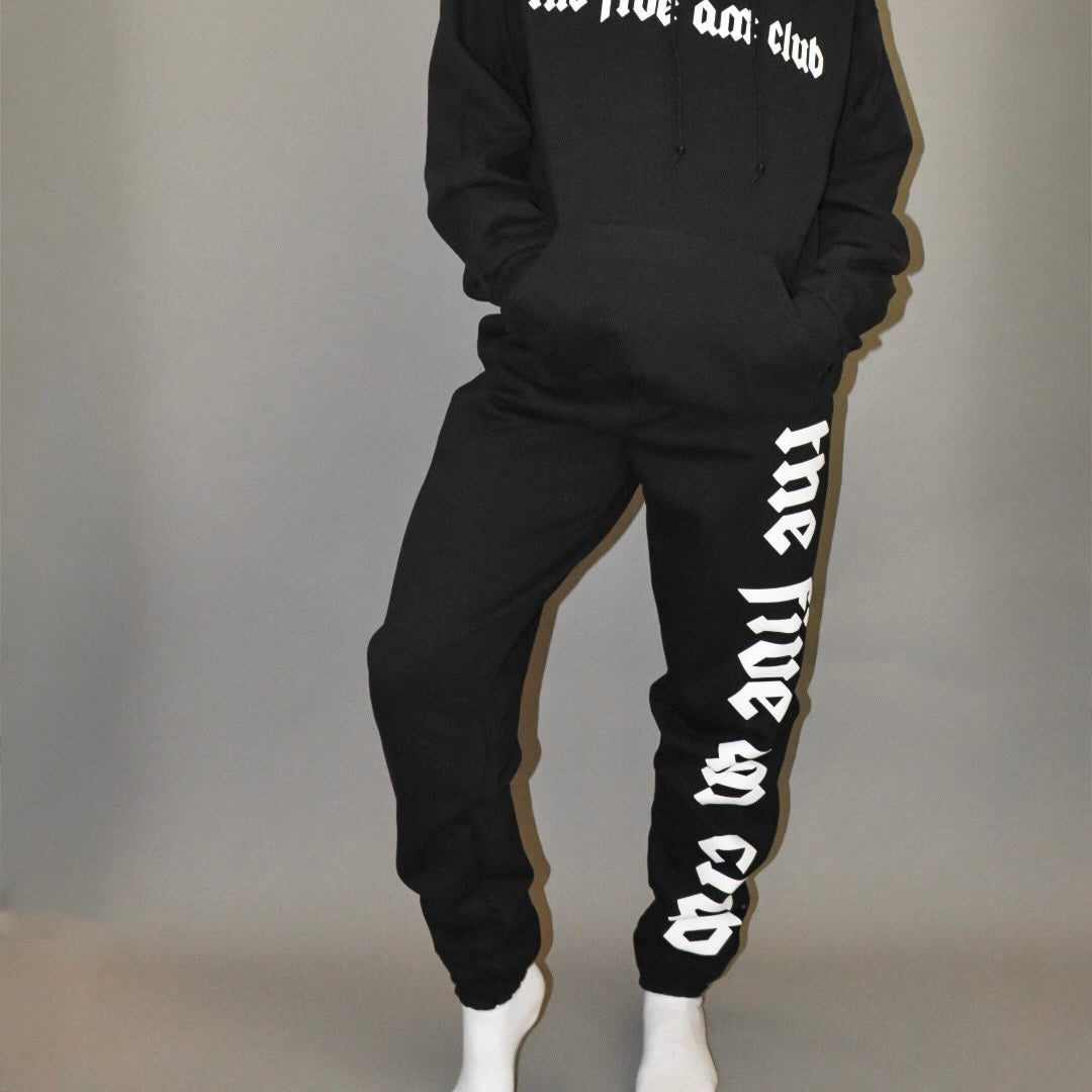 Black Puff Print Sweatpants