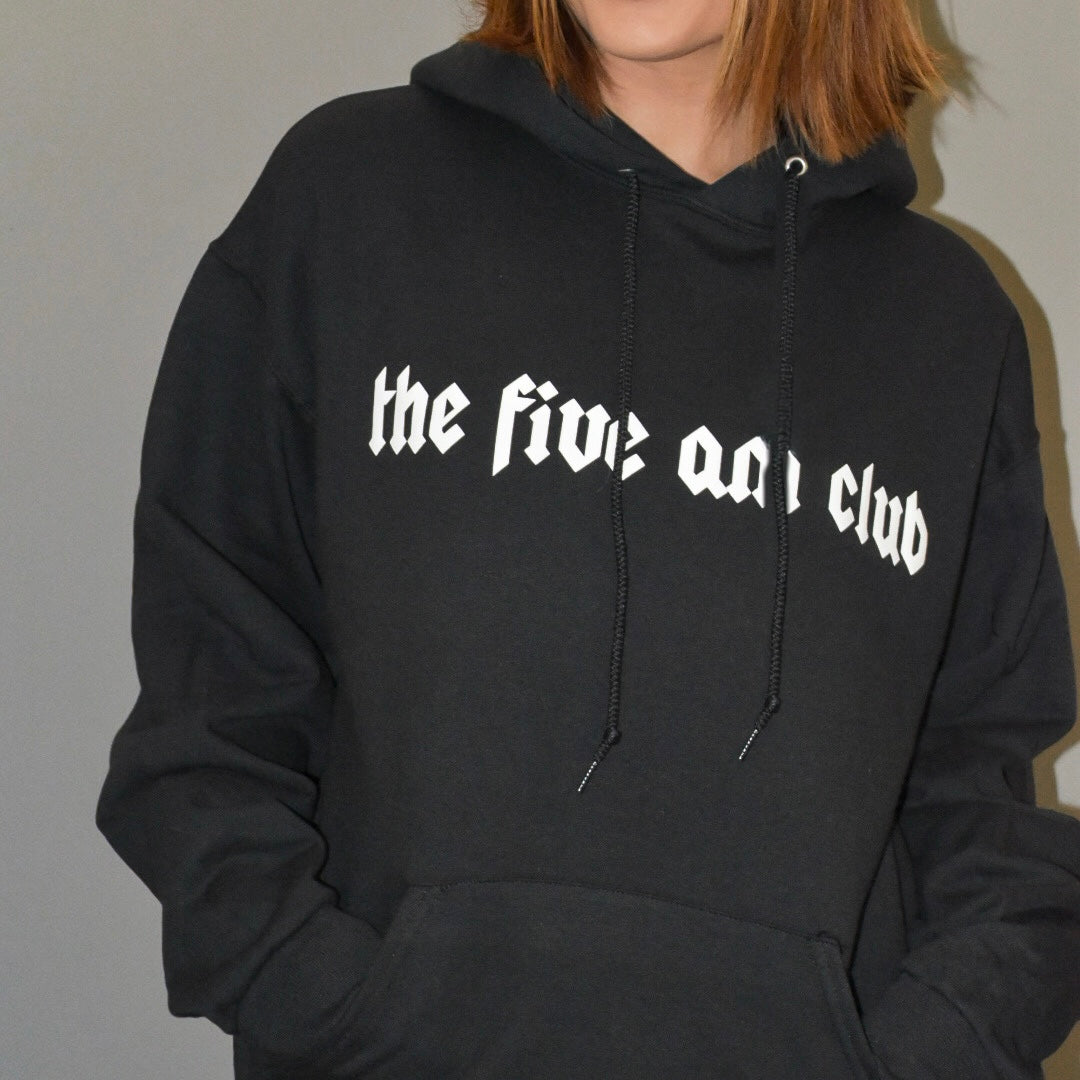 Black Puff Print Hoodie
