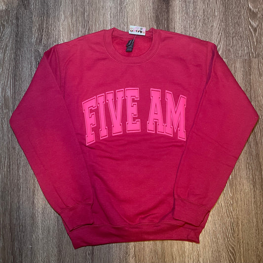 Raspberry Red Varsity Crewneck Sweatshirt