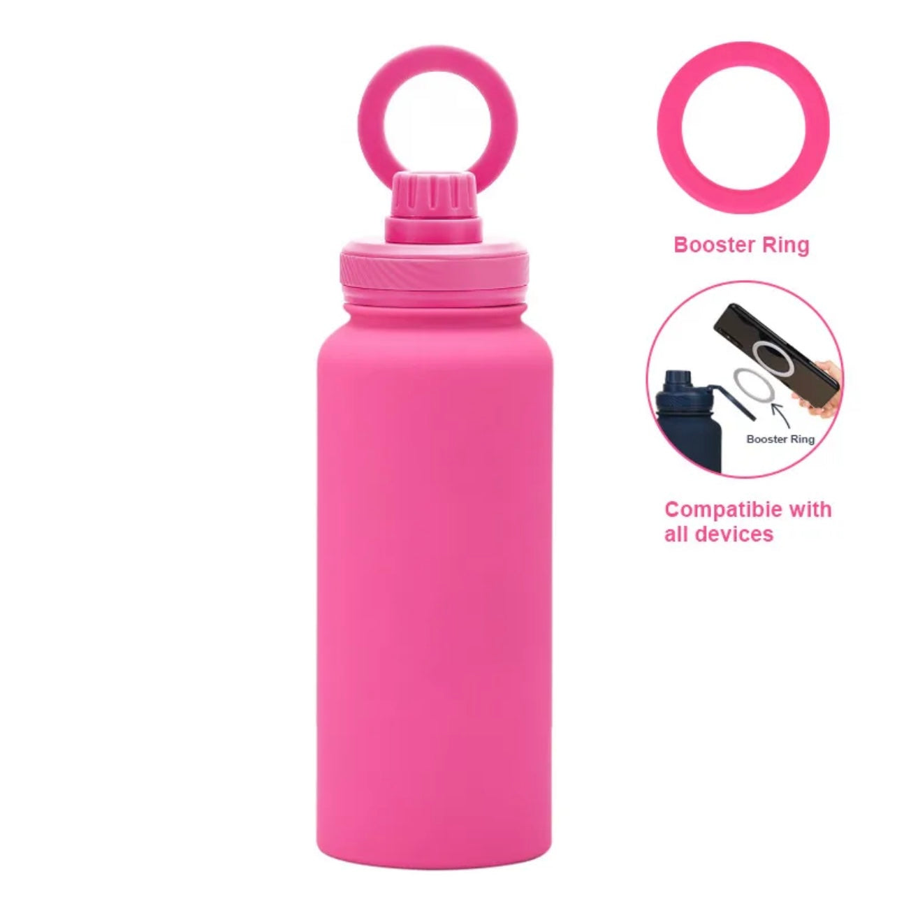 32 oz Mag Safe Water Bottle (Neon Pink)