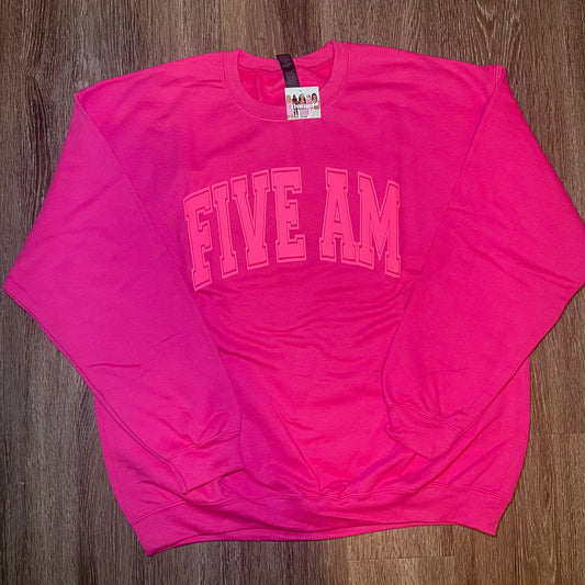 Hot Pink Varsity Crewneck Sweatshirt