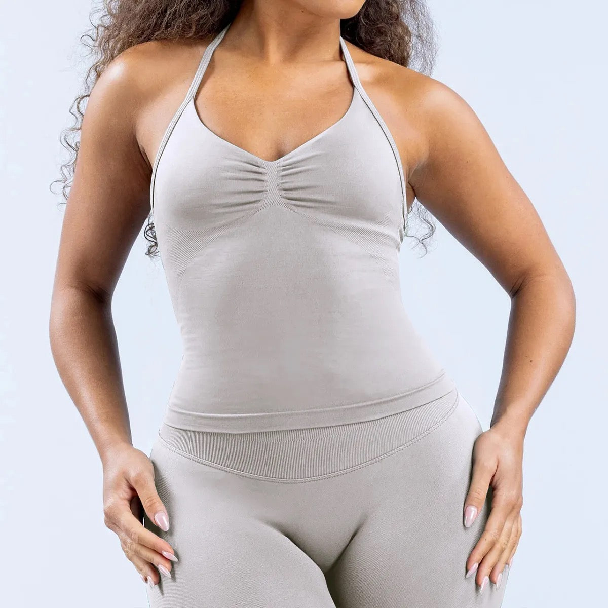Halter Full Length Top (Folklore/ Greige)